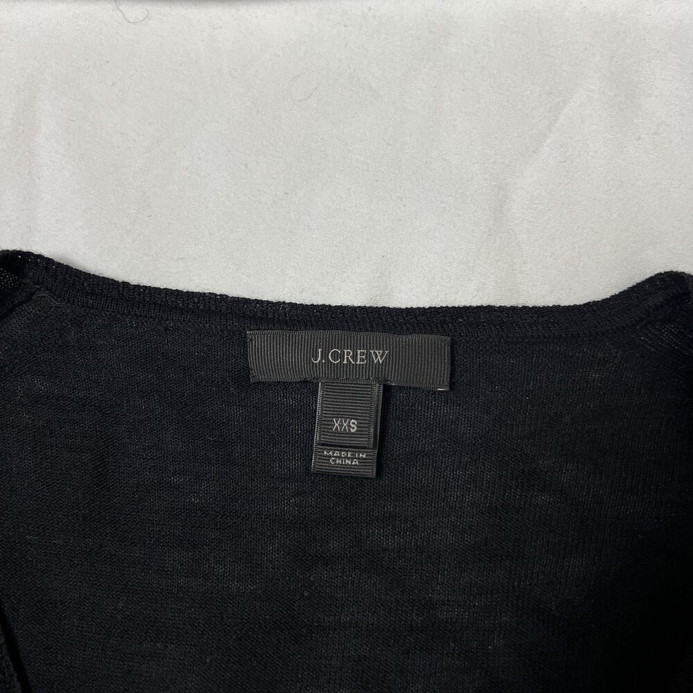 j crew black minimalist fitted slouchy v neck delicate thin knit sweater top - Picture 7 of 8